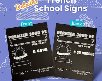 2-in-1 FRENCH First Day Of School Sign, First Day of School version FRANCAIS, Sign in French, premiere journee d’ecole chalkboard