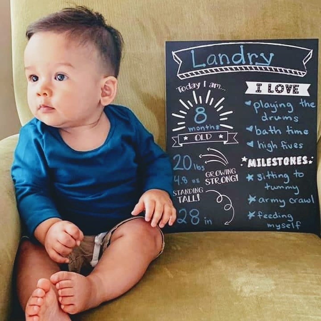 Reusable BABY MONTHLY Birthday Milestone Sign, Milestone Birthday Sign