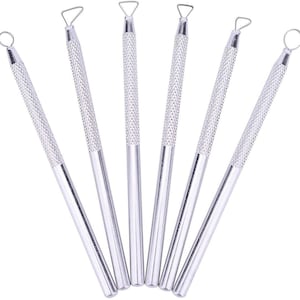 6 piece aluminum ribbon cutting sculpting tool set for pottery, clay, green stuff