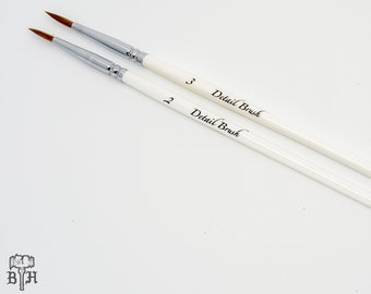 Kolinsky Hair Detail Paint Brush Sizes 2 & 3 for acrylics, model miniatures, enamel, oil paints