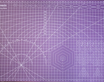 Purple Self Healing Cutting Mat Dual Sided 5-Ply PVC 12 x 18 inches, size A3