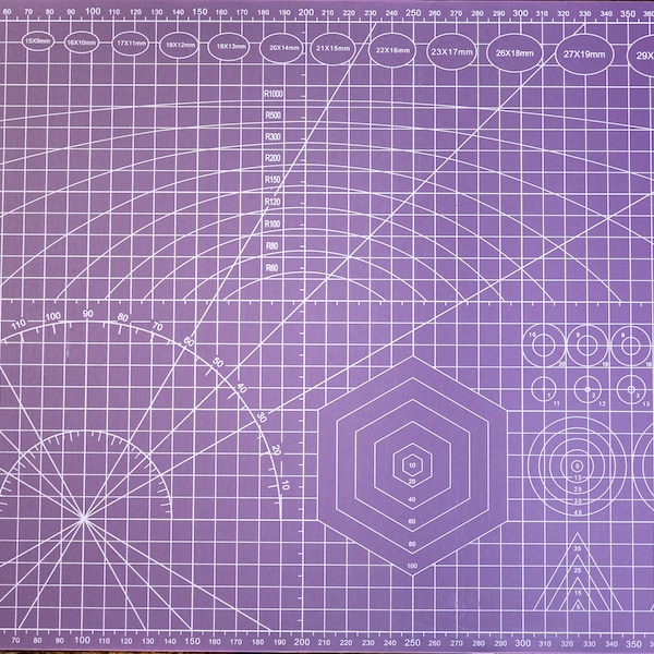 Purple Self Healing Cutting Mat Dual Sided 5-Ply PVC 12 x 18 inches, size A3