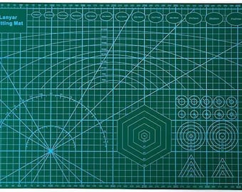 Green Self Healing Cutting Mat Dual Sided 5-Ply PVC 12 x 18 inches, size A3