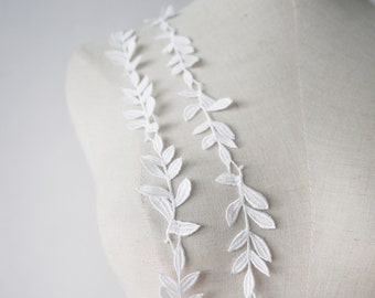 exquisite leaf lace trim, off white lace trim, small leaves jewelry Lace, DIY materials lace