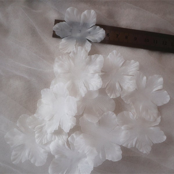 50 pcs off white fabric petals/ 5.5cm organza flower petals, off white in semi-transparent rosette petal, bridal flower, corsage accessories