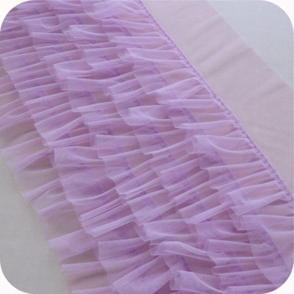 light purple ruffled tulle Lace Trim, blush pink 35 cm wide 5 layers tulle ruffle trim for baby tutu, doll sewing accessories