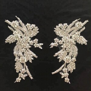New Deluxe Rhinestone Appliques, Shoulders Sash Lace Appliques ...