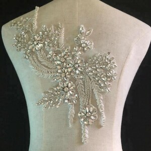 New Deluxe Rhinestone Appliques, Shoulders Sash Lace Appliques ...