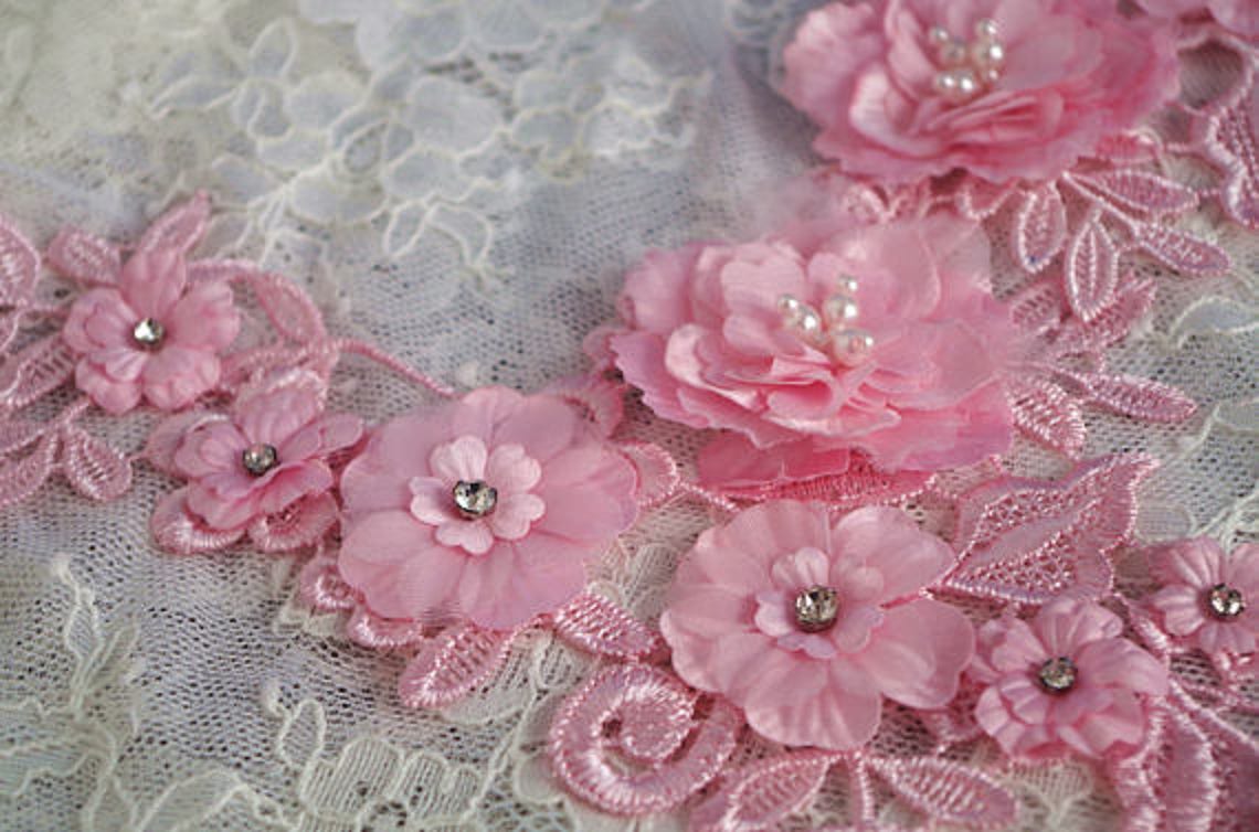 One Piece 3D Lace Applique 3D Flowers Lace Applique for Bride Etsy
