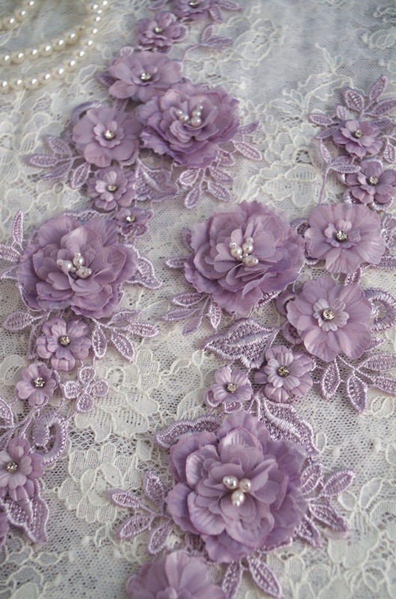 One Piece 3D Lace Applique 3D Flowers Lace Applique for Bride Etsy
