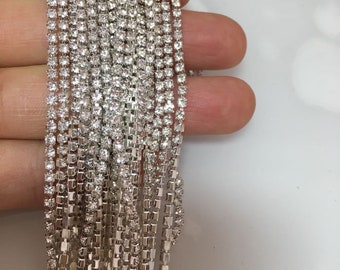 5 Meter Kristall Strass Perlen borte, 2mm breit Strass Applikationen Borte,DIY Zubehör