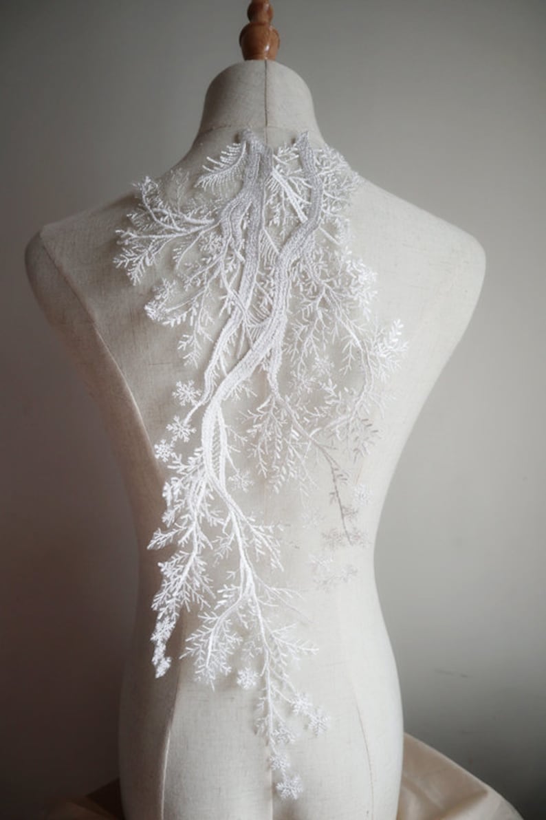Ivory lace applique tree styles off white lace applique for bridals bodice wedding evening gowns bridal hem back accessories