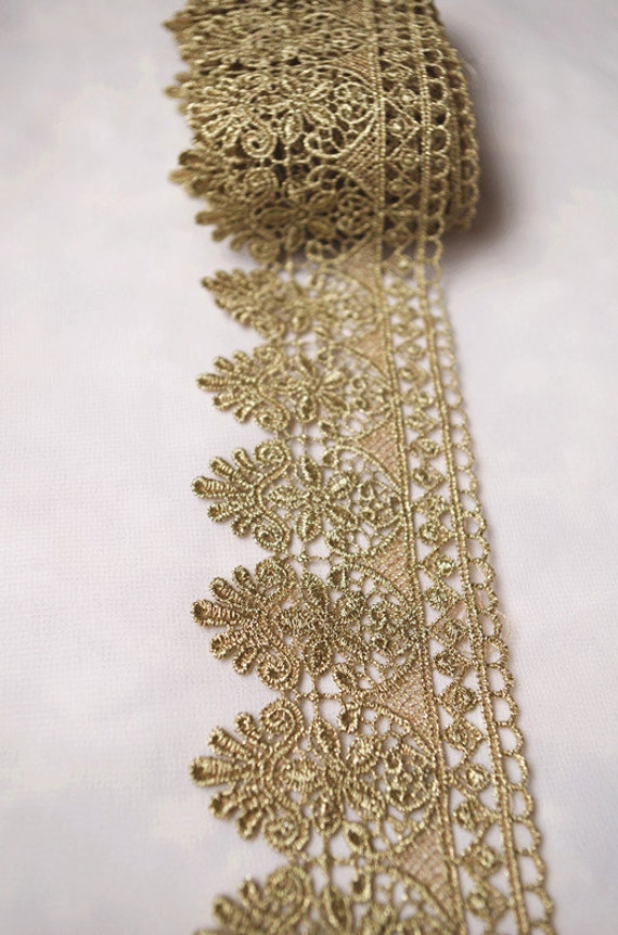 Wide gold 2024 lace trim