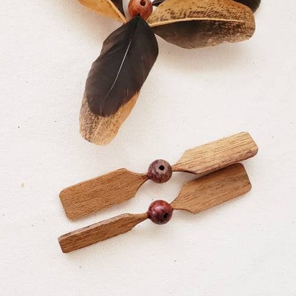 Replacement spinners wood or feather , ONE PAIR. with two nails .