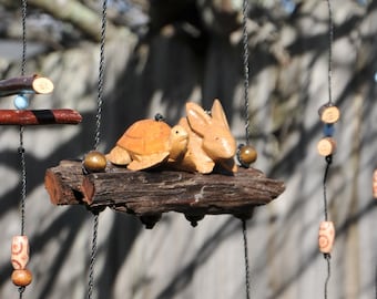 Stars ,turtle , bunny,little flying pig ,wood carved ,outdoor or indoor plant pot