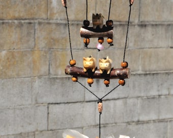Wind Spinners Flying pig outdoor or indoor mobile ,removable feather spinner  (custom order)