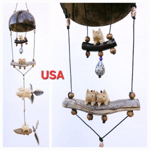 Wind Spinners Flying pig outdoor or indoor mobile ,removable feather spinner  (custom order)