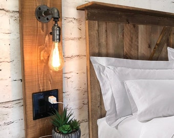 floating nightstand with light