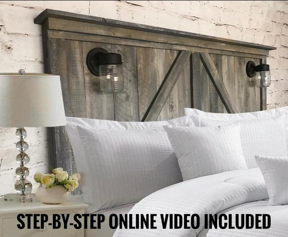 Video Tutorial Diy Tutorial Rustic Headboard Step By Etsy