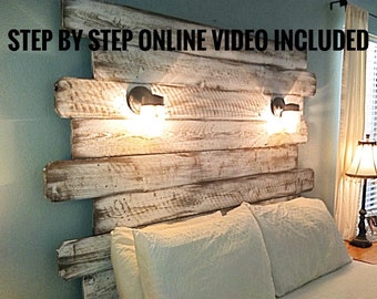 Video Tutorial - DIY Tutorial - Rustic Headboard - Step By Step Tutorial - Furniture Building - Queen - King - Full - California King - Twin
