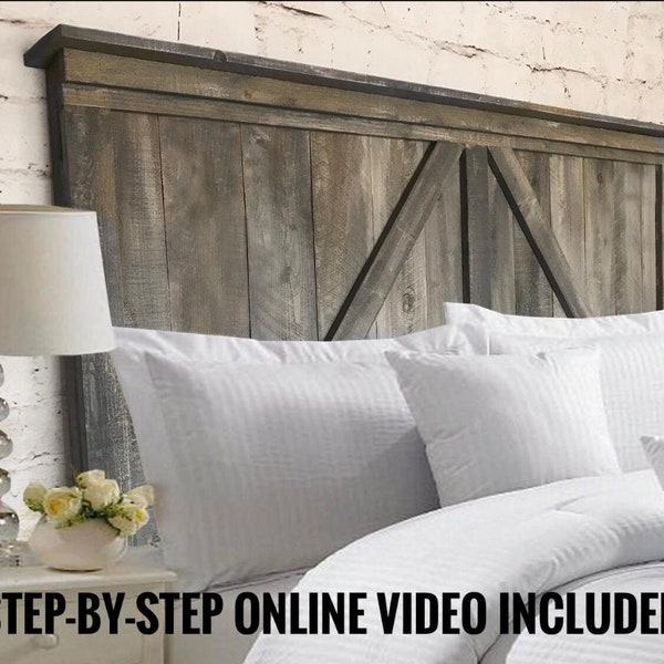 Video Tutorial - DIY Tutorial - Rustic Headboard - Step By Step Tutorial - Furniture Building - Queen - King - Full - California King - Twin