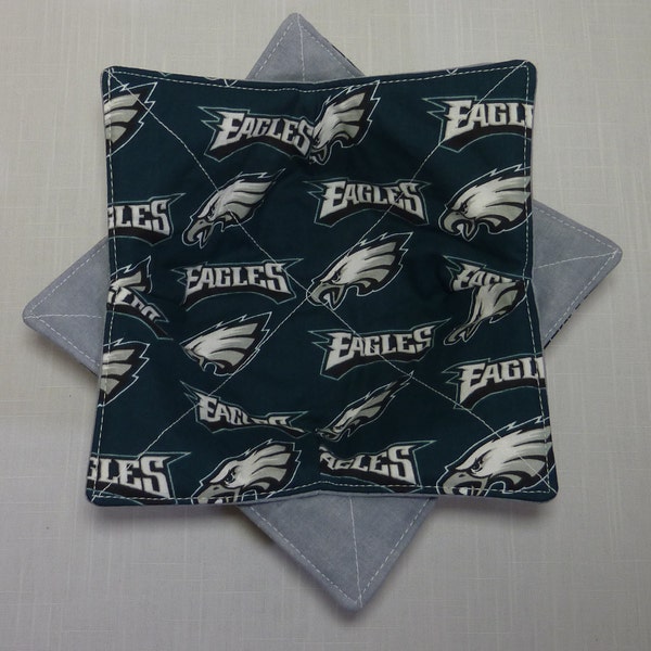 Philadelphia Eagles Football NFL Fabric - Microwavable Bowl Cozies - Reversible Bowl Cozy Kozy - Microwave Bowl Holder Potholder -Set of 2