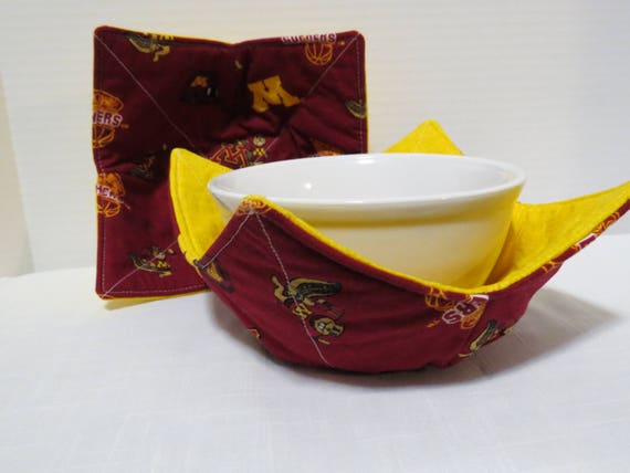 Set of Two Bowl Cozies Microwavable Bowl Cozy Reversible Bowl Cozy