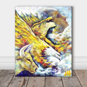 Four living creatures -Christian painting , Lion, Eagle, OX, man