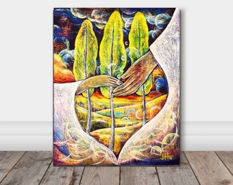 Walking with jesus art, Christian painting, Grace encounter with Jesus ,Fine art paper print
