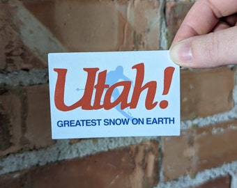 Ski Utah Greatest Snow on Earth 3x2 Glossy Rectangle Sticker