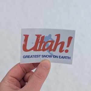 Ski Utah Greatest Snow on Earth 3x2 Glossy Rectangle Sticker