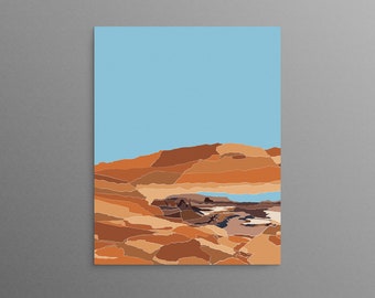 Mesa Arch Canyonlands National Park 11x14 ou 5x7 pouces Matte Hand-Drawn Print