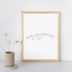 Mount Timpanogos Wasatch Mountains Utah Minimalist Line Drawing Print