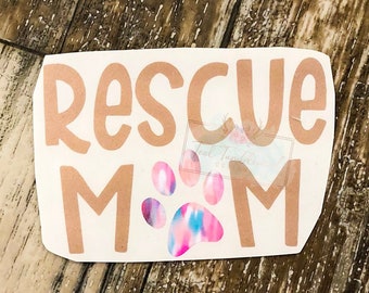 Rescue Mom Car Decal, Cup Decal | Christmas | Gift Guide | Stocking Stuffer