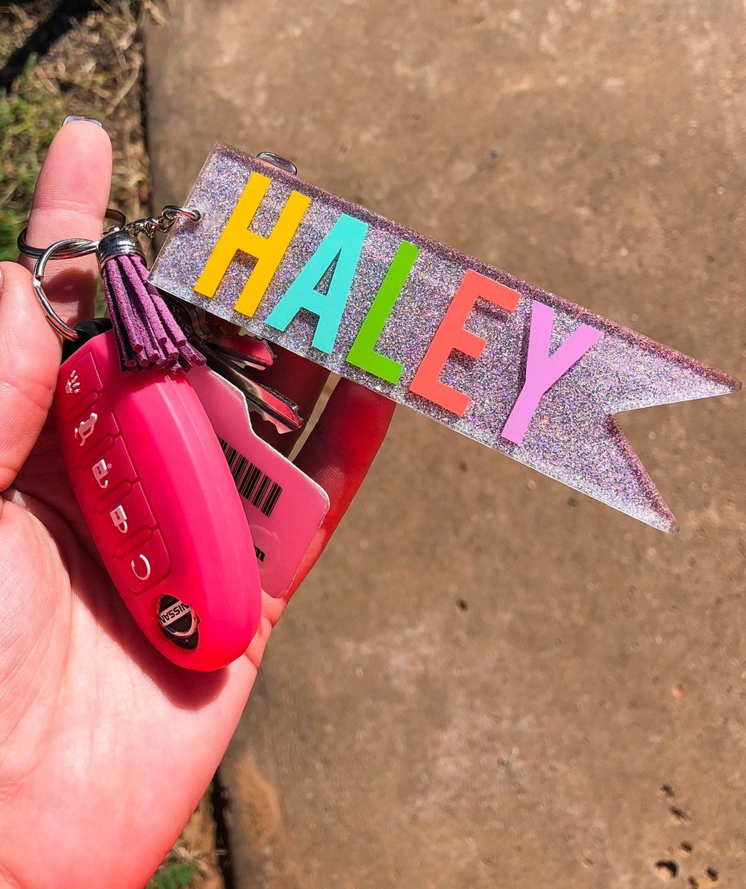 Banner Name Acrylic Glitter Keychain Christmas Gift Guide - Etsy