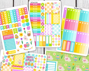 50% OFF - Easter Weekly Planner Sticker Kit For Erin Condren Life Planner Vertical