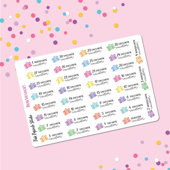 1270~~Vacation Countdown Planner Stickers.