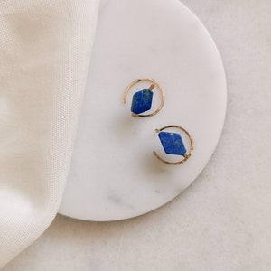 Lapis Lazuli Ear Jacket Minimalist Earrings