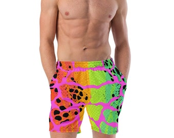 Lady Gaga Chromatica Print Bathing Suit Swimwear, Swim Trunks, Mens Swimsuits, Summer Swim Shorts, Board Shorts For Beach, Travel, and Sport