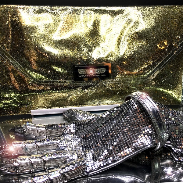 Magic Glitterati Bag, Sparkle Purse, Metallic Clutch Handbag, Burning Man Glitter Bag, Cosplay Clutch, Summer Sparkle Bag