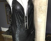 Sexy Black Widow Metal Mesh Dress - Chainmail Crystal Spider Dress - Swarovski Crystal Insect Couture Cocktail Dress - Spider Goth Dress