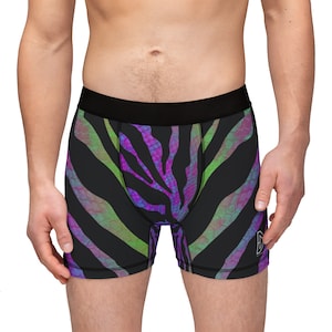 Men&#39;s Second Skin Animal Print Boxer Briefs, Super Comfy Underwear, Mens Boxers, Trendy Camo Graphic Antimicrobial Under Shorts For Guys