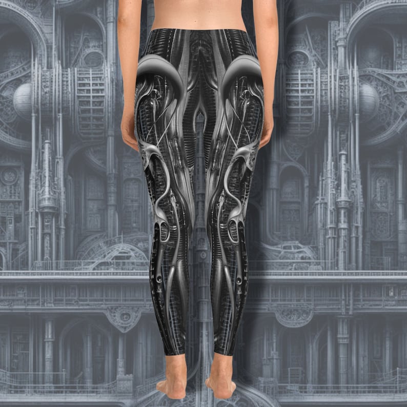 H.R. Giger Style Alien Leggings, Biomechanical Futuristic Sci-fi ...