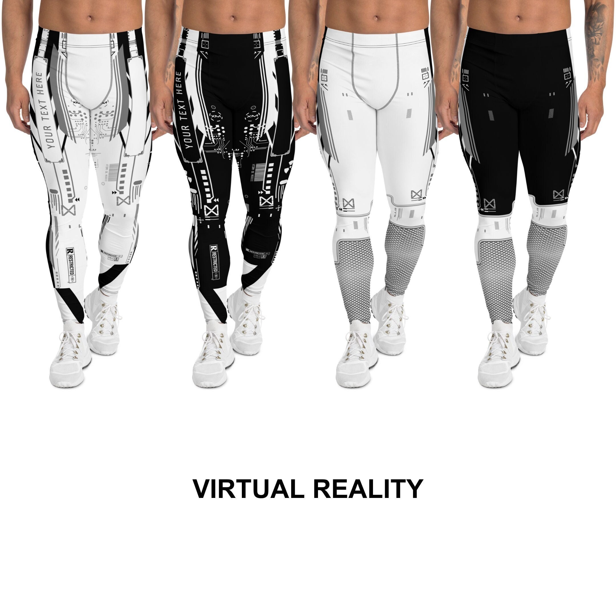 Mens Personalized Wrestling Pants, Burning Man Leggings, Cosplay Pants, EDM Festival Rave Costume, Steampunk Motocross Athletic Workout Wear