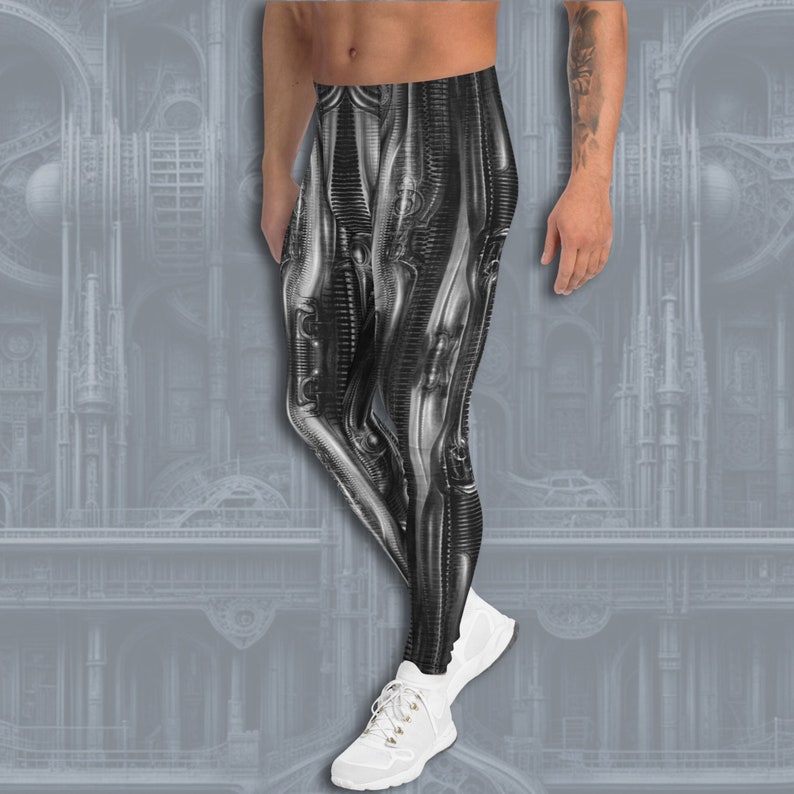 Giger Alien Xenomorph Halloween Mens Leggings, Biomechanical Skeleton ...