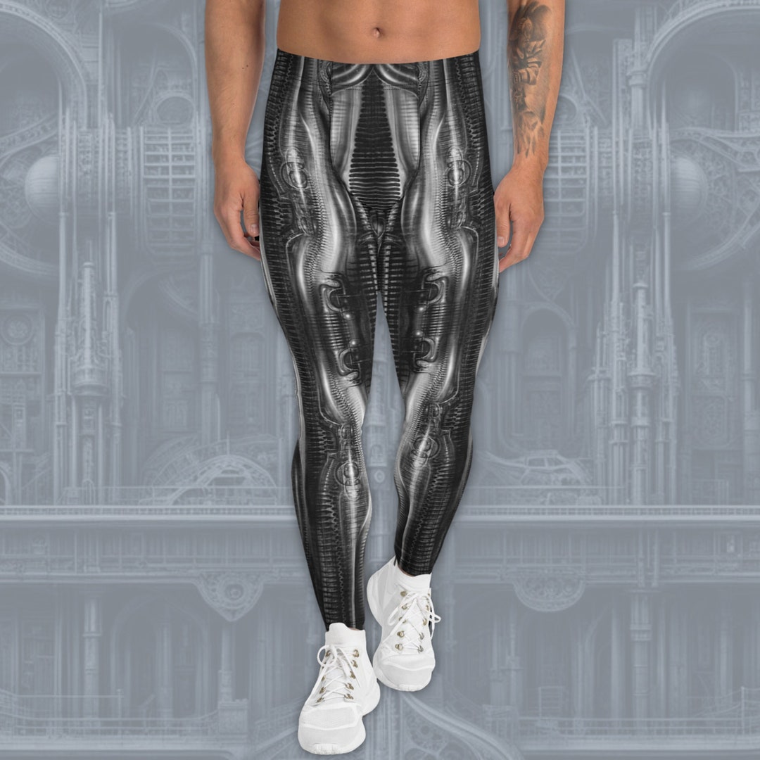 Giger Alien Xenomorph Halloween Mens Leggings, Biomechanical Skeleton ...