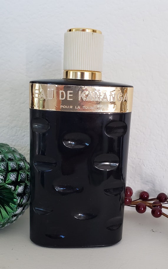 Vintage Eau de Kanaga Perfume, Rigaud Black Glass 