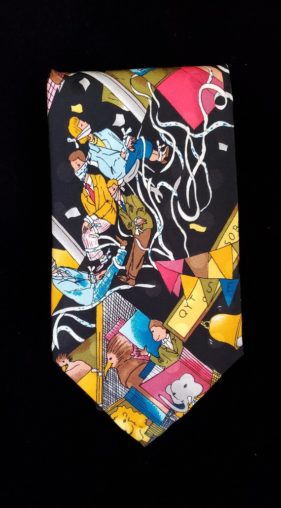 Bank Robbery Themed Silk Tie, VintageLoretto, Fath