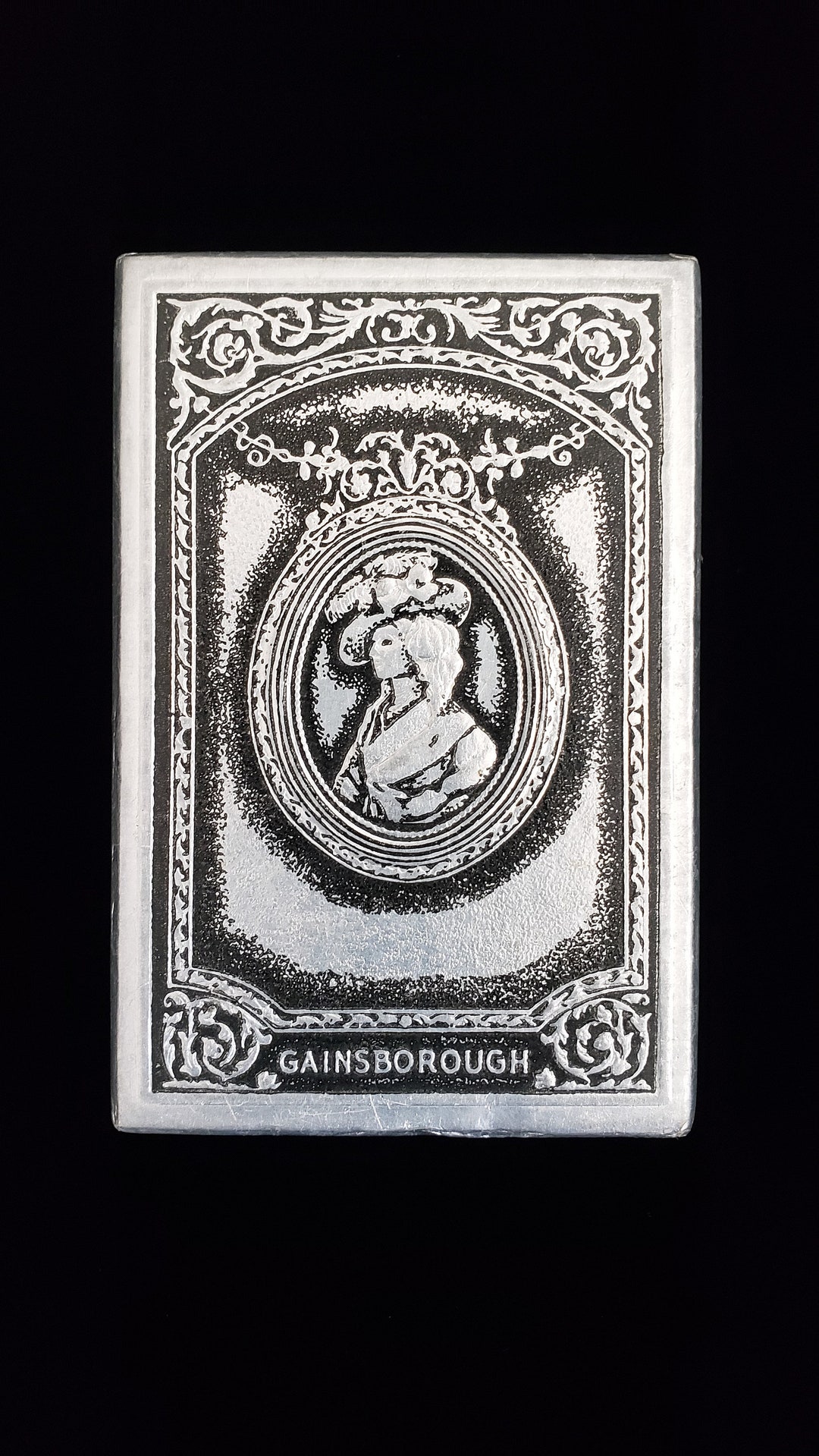 Gainsborough Silver Card Box, Empty Card Box, 1940's Box, Vintage Box