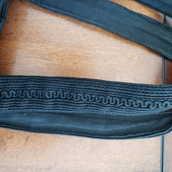 Mid-Century Black Genuine Corde Handbag, Vintage … - image 7